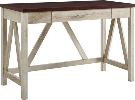 Walker Edison Modern Glass and Steel Desk