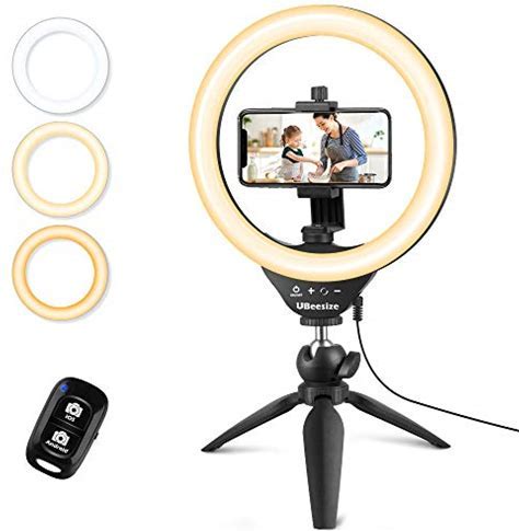 UBeesize 10" Selfie Ring Light with Tripod Stand