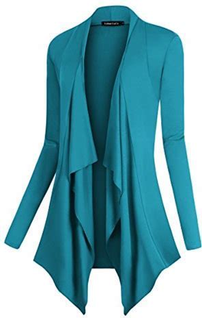 Urban CoCo Women's Drape Front Open Cardigan Long Sleeve Irregular Hem